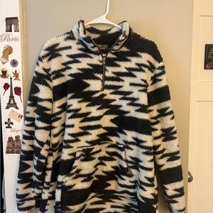 Natural Reflections Black and White Zip Up Sweater